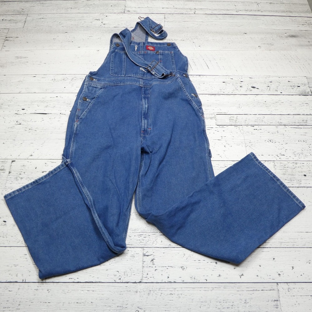 Dickies Overalls Mens 32x32 Blue Denim‎ Work Painting Farming